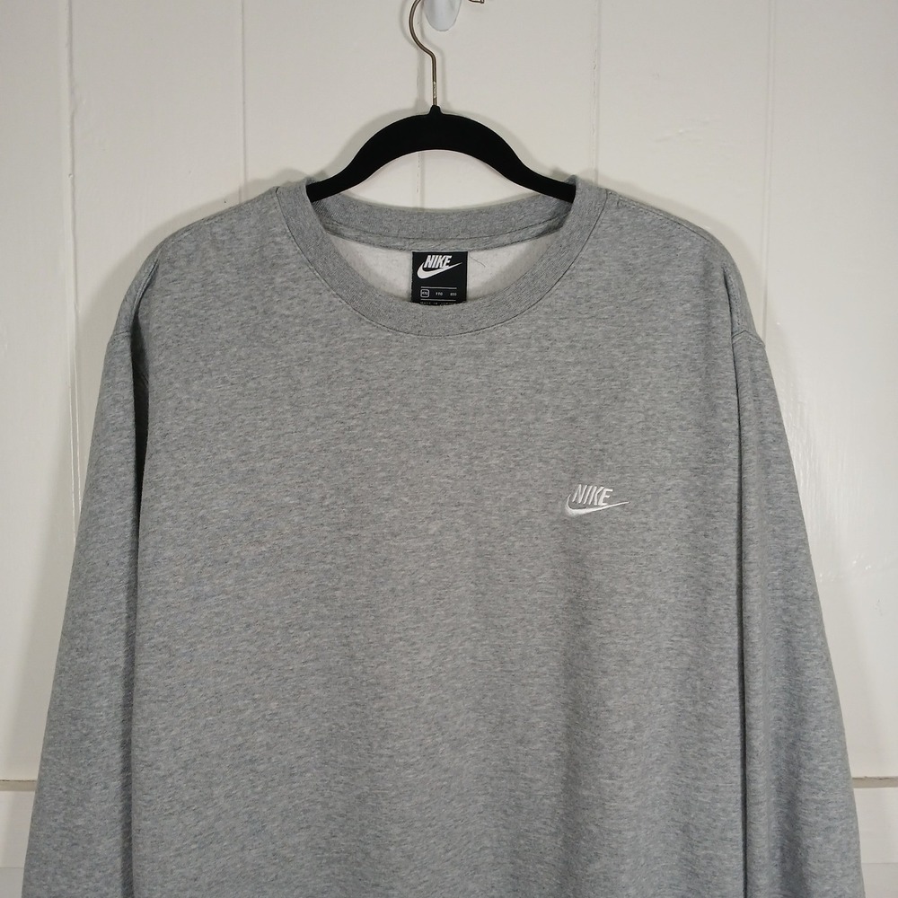 Nike Sportswear Club‎ Fleece Crewneck Sweatshirt Grey BV2662-063 Mens 2XL